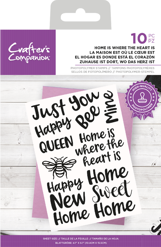 Crafters Companion Photopolymer Stamp - Home is Where the Heart is