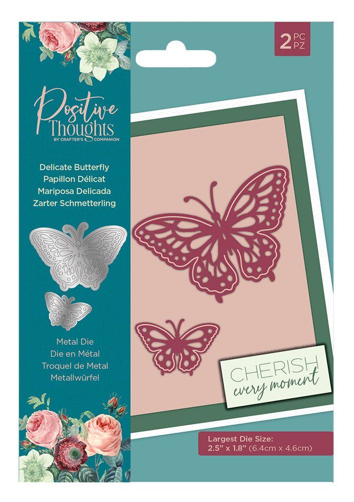 Positive Thoughts Metal Die - Delicate Butterfly