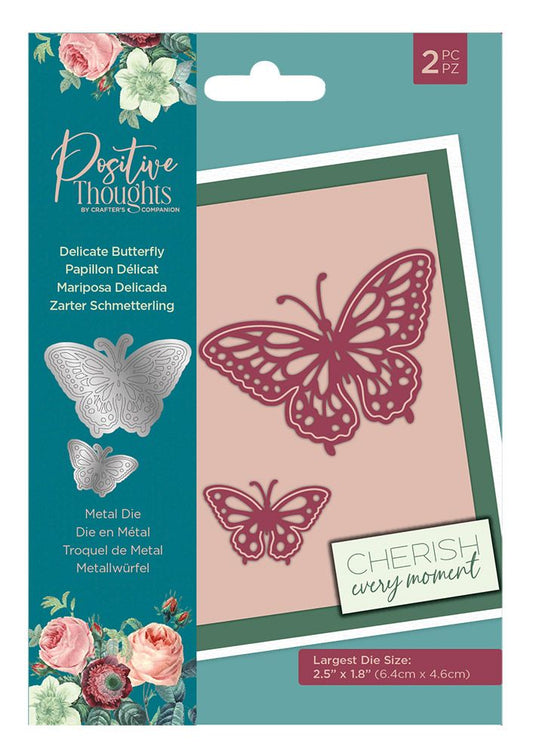 Positive Thoughts Metal Die - Delicate Butterfly