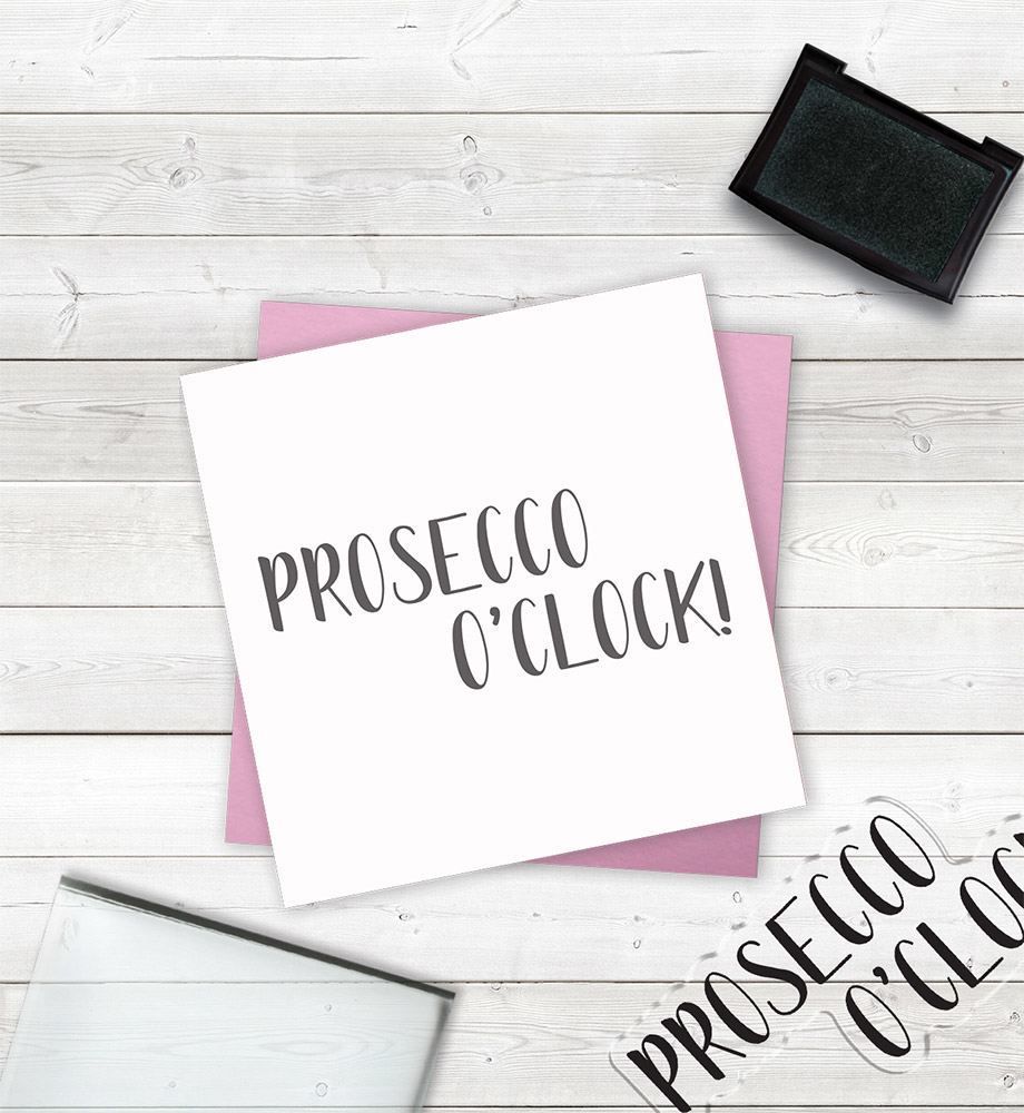 Crafters Companion Clear Acrylic Stamps - Prosecco OClock