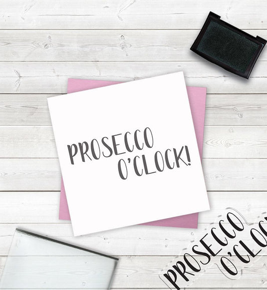 Crafters Companion Clear Acrylic Stamps - Prosecco OClock