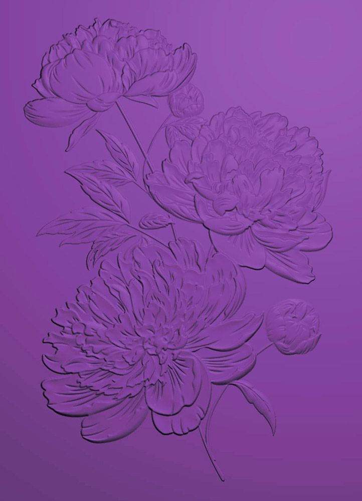 Gemini 5 x 7 3D Embossing Folder - Peony Bouquet