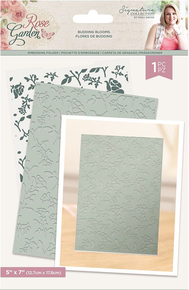 Sara Signature Rose Garden 5" x 7" Embossing Folder - Budding Blooms