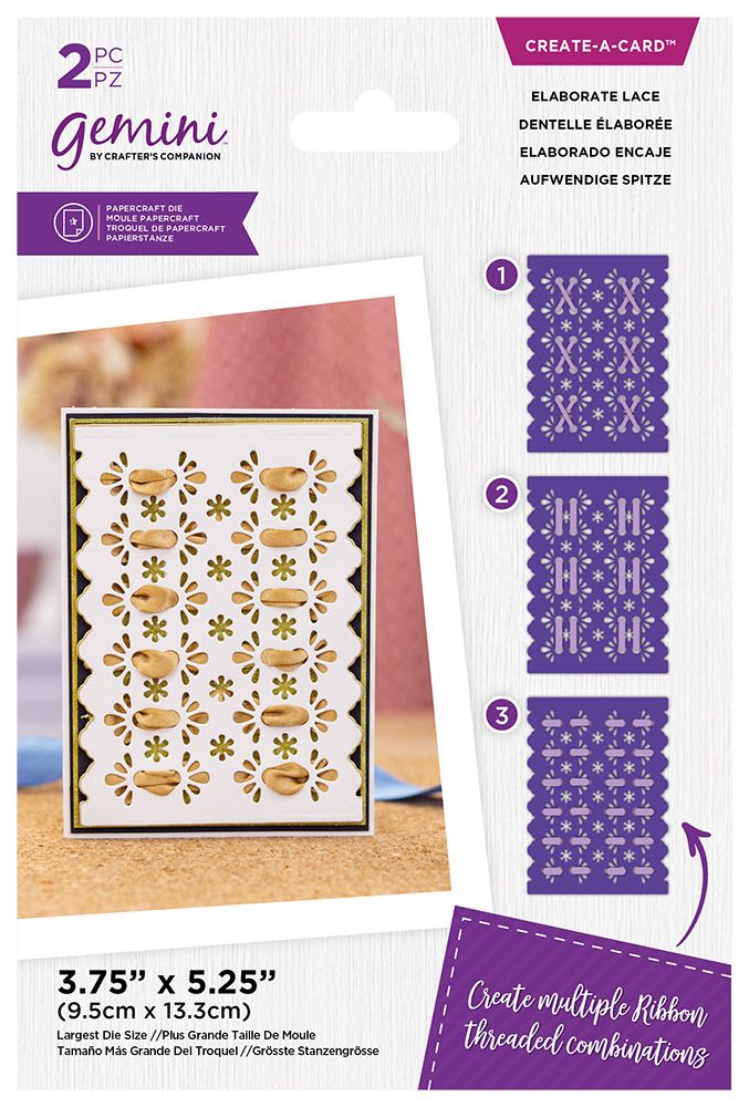 Gemini Create-a-card Ribbon Threading Die - Elaborate Lace