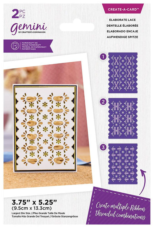 Gemini Create-a-card Ribbon Threading Die - Elaborate Lace