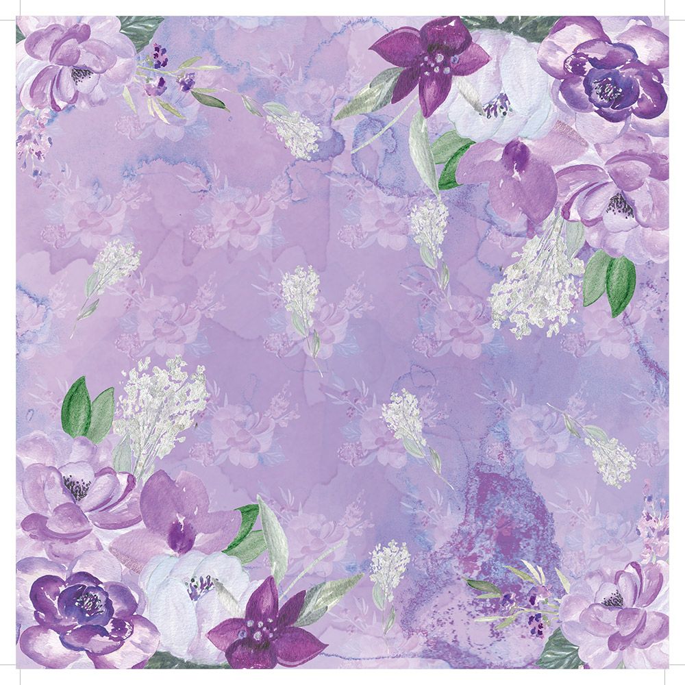 CC - 12"x12" Paper pad - Sage & Purple Florals