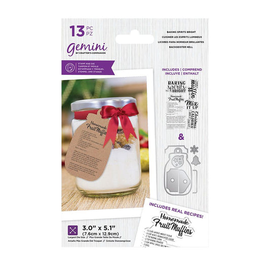 Gemini Santas Kitchen Stamp & Die - Baking Spirits Bright