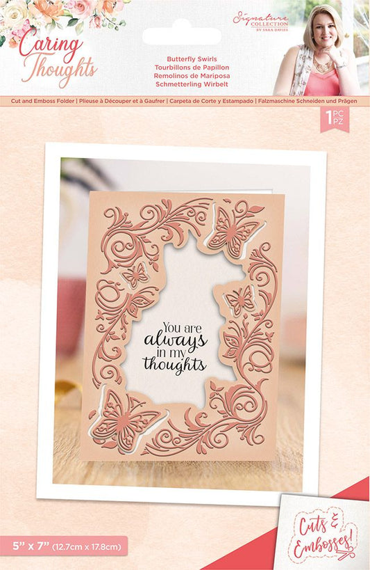 Caring Thoughts - Cut and Emboss Folder - Butterfly Swirls