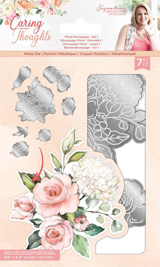 Caring Thoughts - Metal Die - Floral Decoupage Set 1