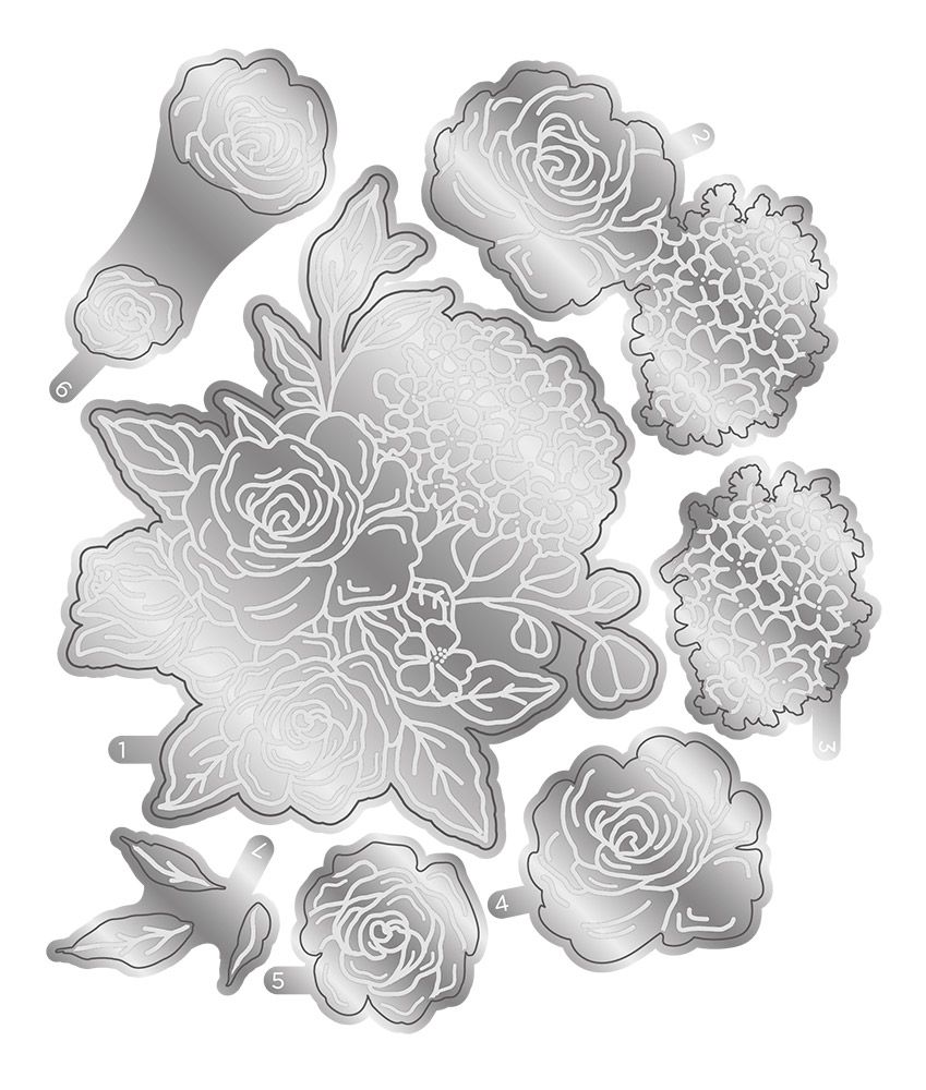 Caring Thoughts - Metal Die - Floral Decoupage Set 1