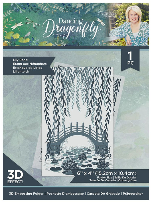 Sara Signature Dancing Dragonfly 3D Embossing Folder - Lily Pond