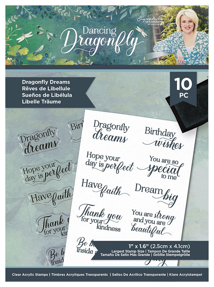 Sara Signature Dancing Dragonfly Clear Acrylic Stamp - Dragonfly Dreams