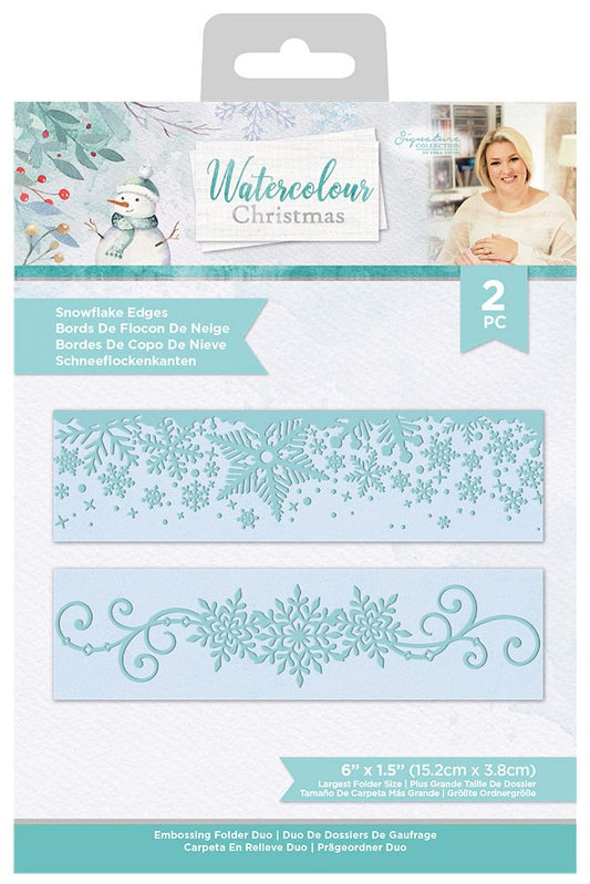 SS - Watercolour Christmas - Embossing Folder Set - Snowflake Edges