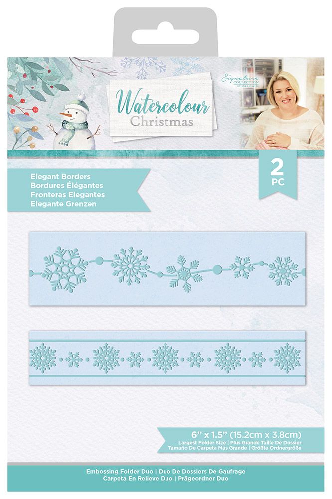 Sara Signature Watercolour Christmas Embossing Folder Set - Elegant Borders