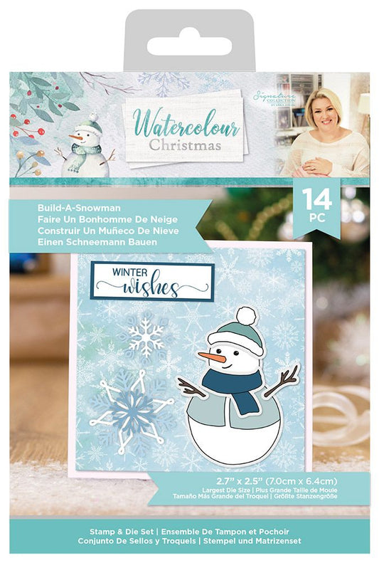 Sara Signature Watercolour Christmas Stamp & Die Set - Build-A-Snowman