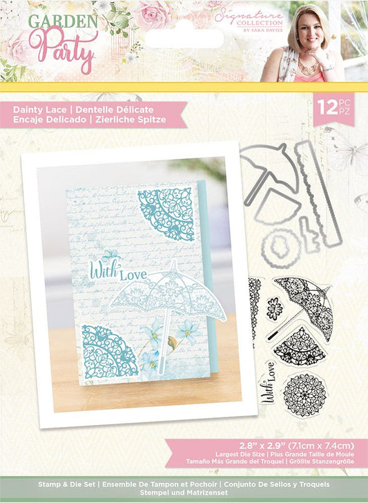 Sara Signature Garden Party Stamp & Die - Dainty Lace