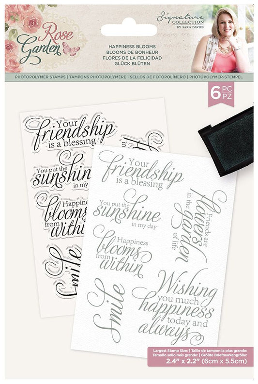 Sara Signature Rose Garden - A6 Photopolymer Stamp - Happiness Blooms