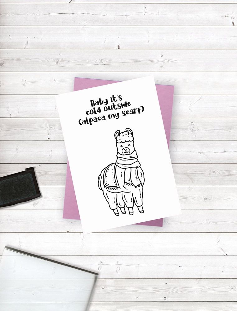 Crafters Companion Punny Christmas Photopolymer Stamp - Alpaca my Scarf