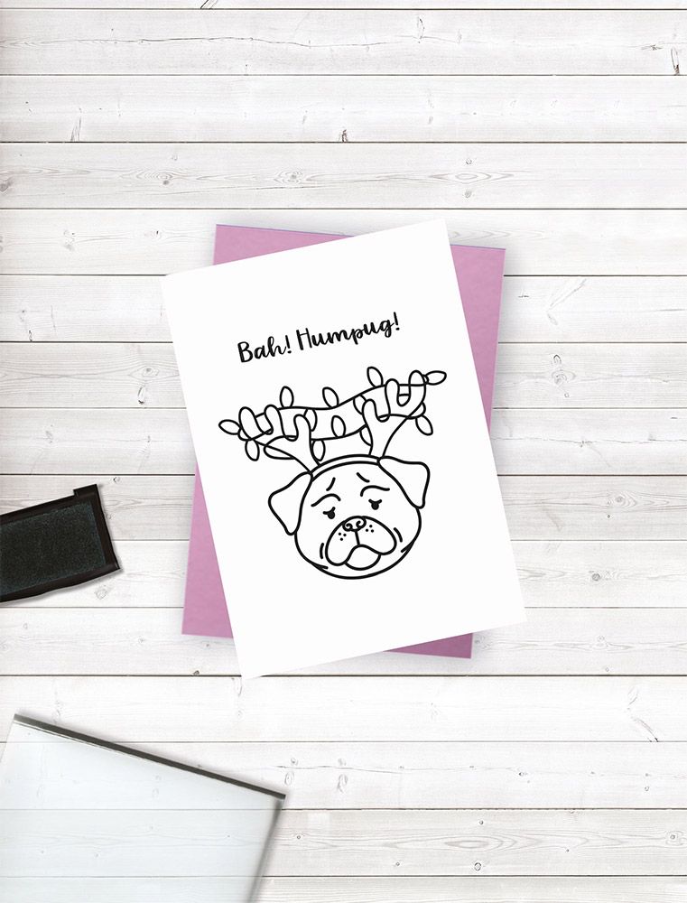 Crafters Companion Punny Christmas Photopolymer Stamp - Bah! Humpug