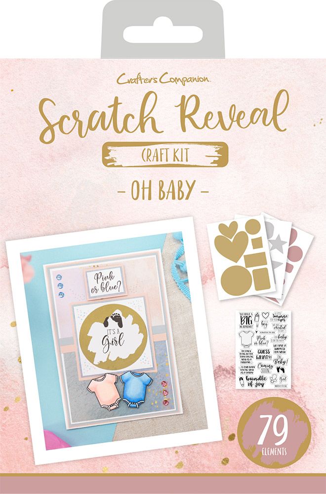 Crafters Companion - Scratch Reveal Cardmaking Kit - Oh Baby