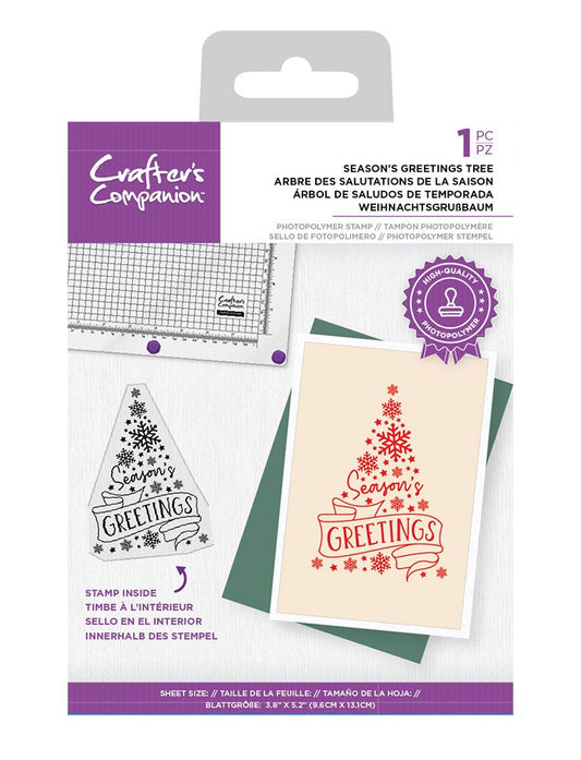 Crafters Companion Photopolymer Stamp - Seasons Greetings Tree