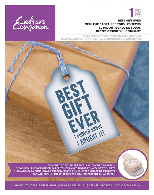 Crafters Companion Sentiment Tag Clear Acrylic Stamp - Best Gift Ever
