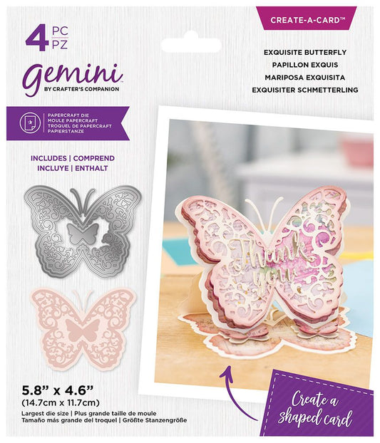 Gemini Shaped Easel Create a Card Die - Exquisite Butterfly