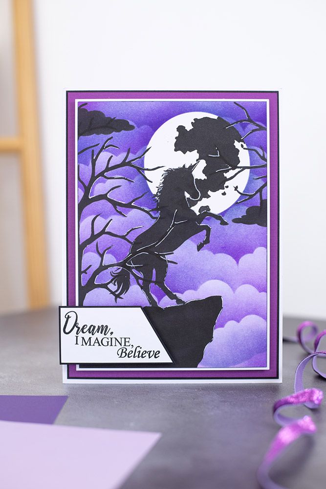 Crafters Companion Silhouette Stencils and Photopolymer stamp - Follow Your Dreams