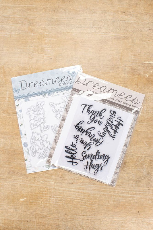 Dreamees - Delightful Sentiments A4 Stamp and Die Set