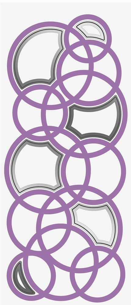 Gemini 3.75" x 8.5" Cut and Emboss Folder - Interlocking Circles
