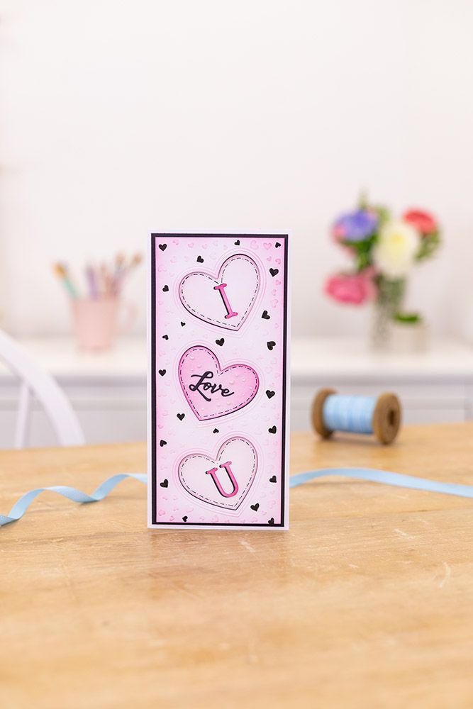 Gemini - 4" x 8.5" Embossing Folder - Happy Hearts