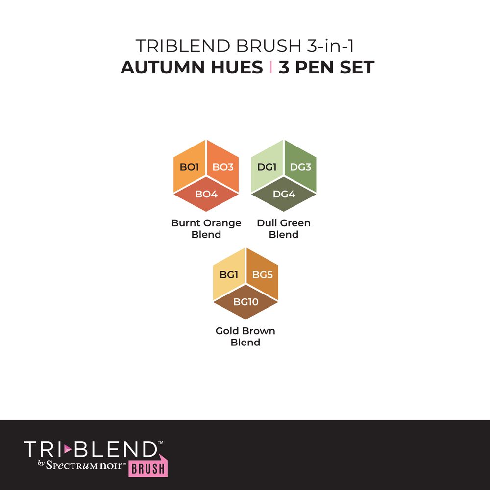 Spectrum Noir TriBlend Brush - Autumn Hues 3pc