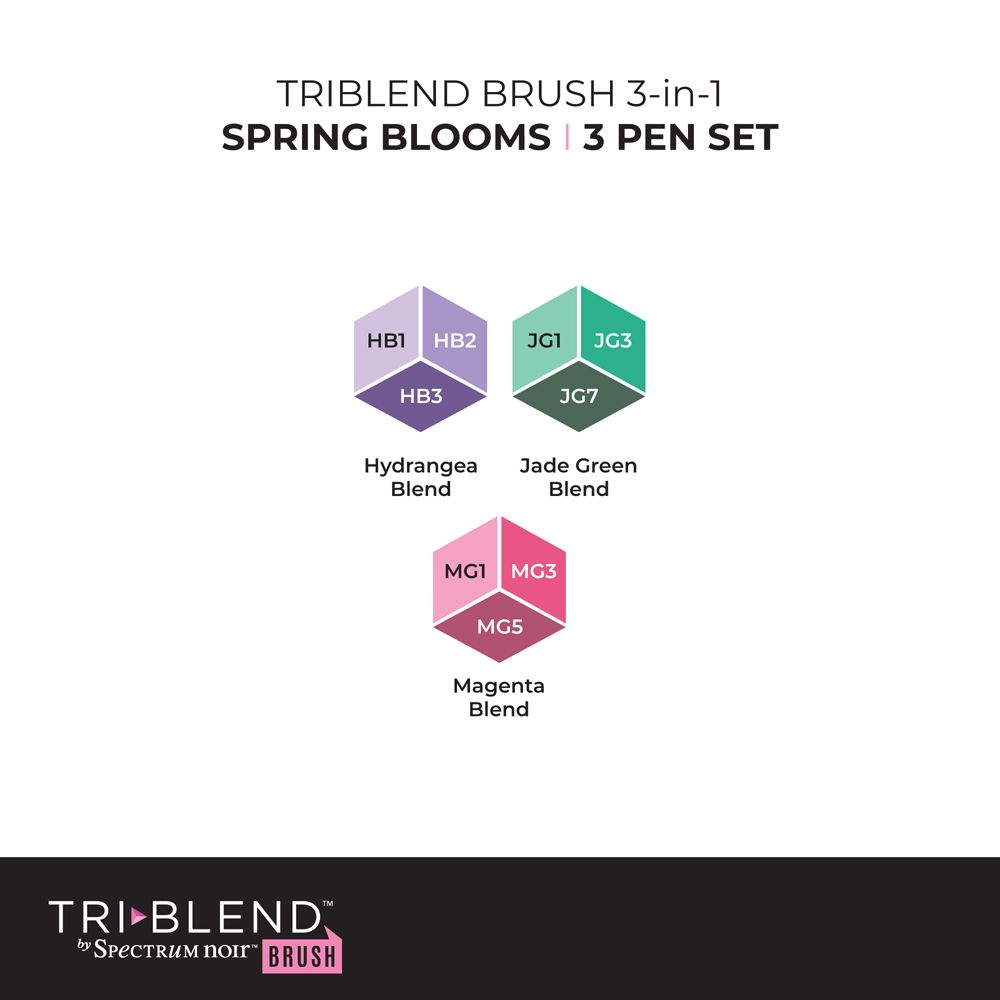 Spectrum Noir TriBlend Brush-Spring Blooms 3pc