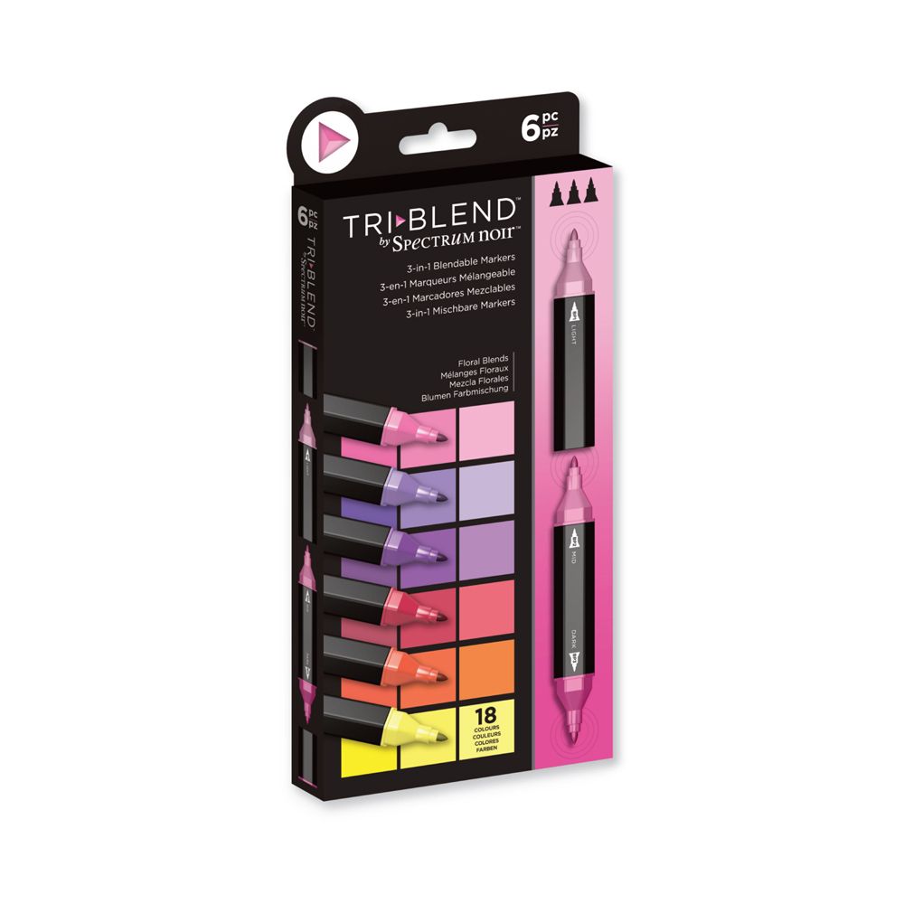 TriBlend 6 PC Marker Set by Spectrum Noir - Floral Blends