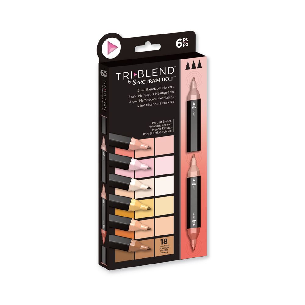 TriBlend 6 PC Marker Set by Spectrum Noir - Portrait Blends