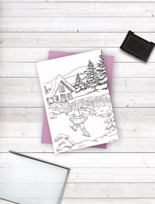 Crafters Companion - Clear Acrylic Stamp - A Snowy Scene