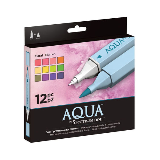 Spectrum Aqua 12pc Marker Set - Floral