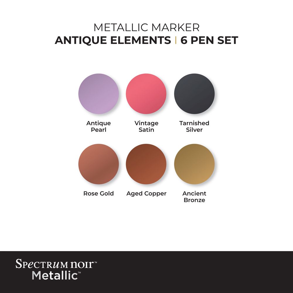 Spectrum Noir - Metallic Markers 6pk - Antique Elements