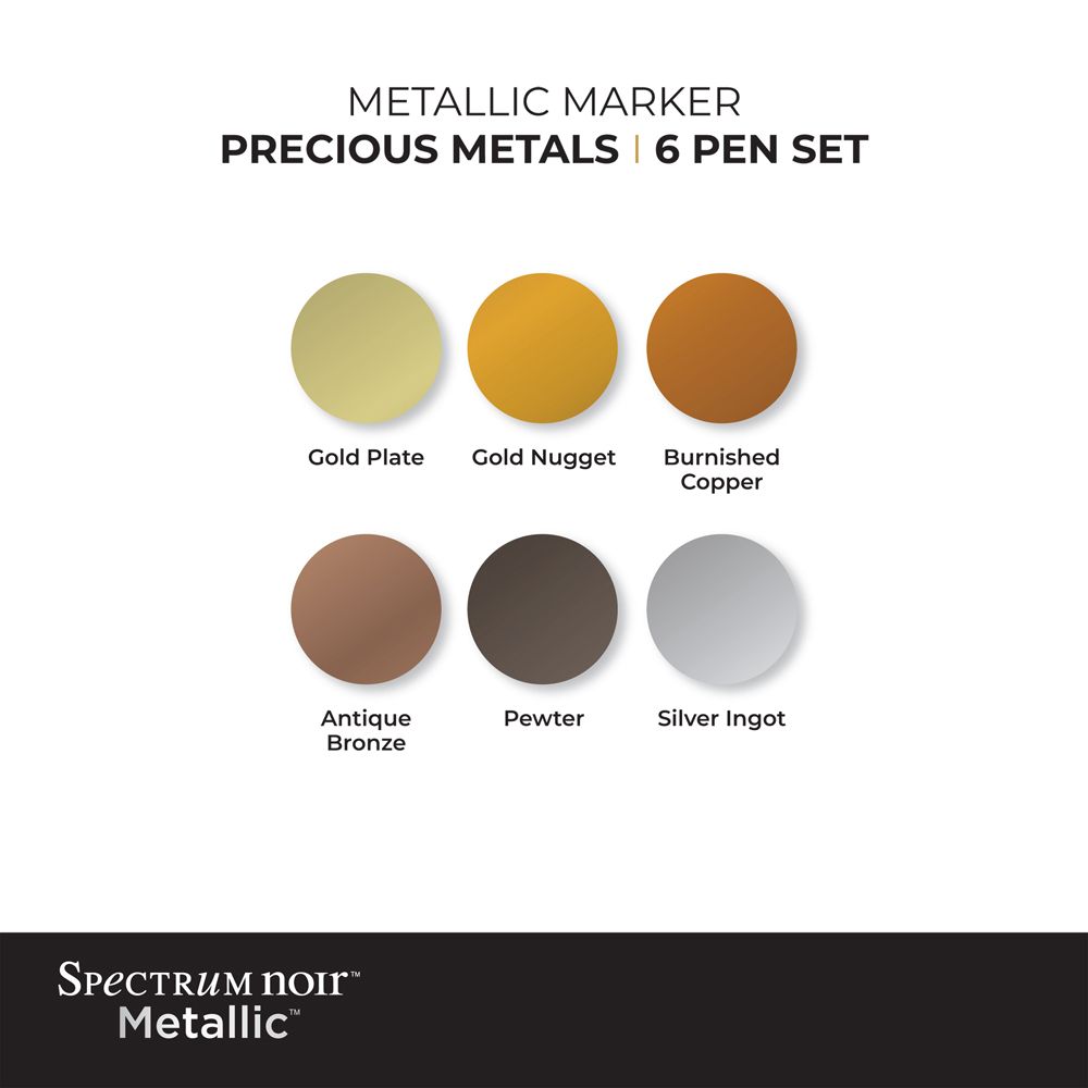 Spectrum Noir Metallic Markers - Precious Metals - 6pc Set