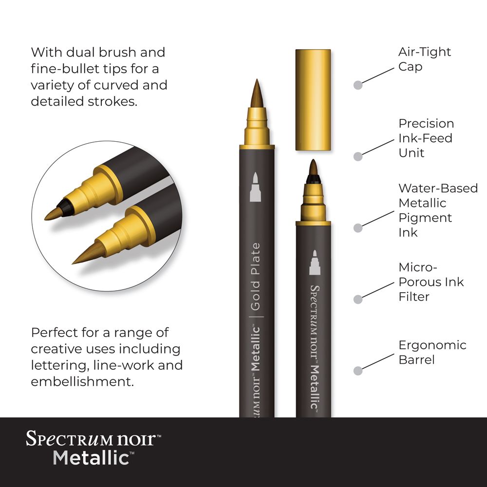 Spectrum Noir Metallic Markers - Precious Metals - 6pc Set