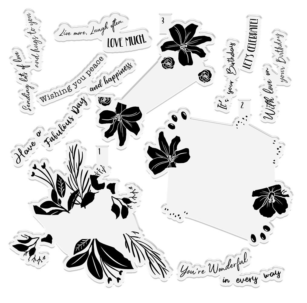 Crafters Companion - Photopolymer Stamp - 6x6 - Classy florals