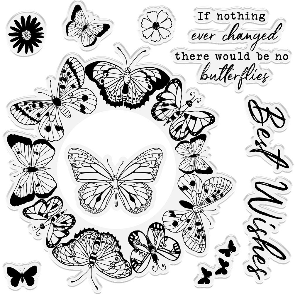 Crafters Companion Photopolymer Stamp - Ornate Butterflies