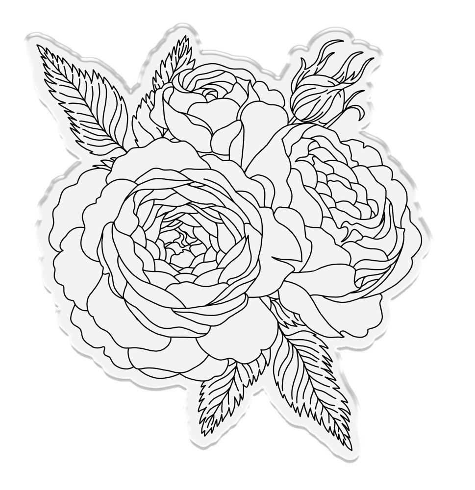 Crafters Companion Clear Acrylic Stamp - Roses in Bloom