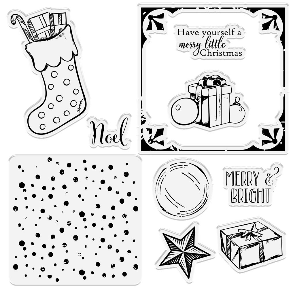 Crafters Companion - Clear Acrylic Stamp - Stocking and Presents