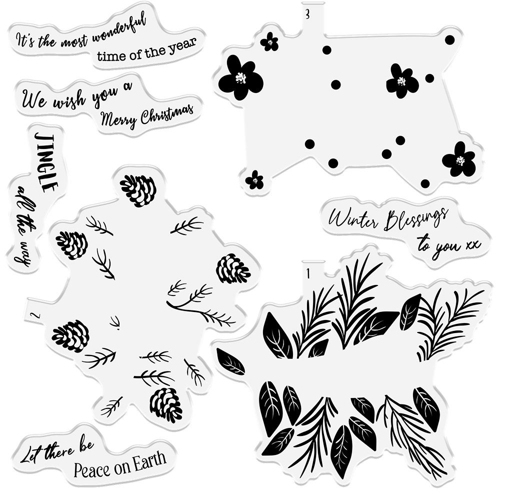 Crafters Companion - Photopolymer Stamp - 6x6 - Yuletide Foliage