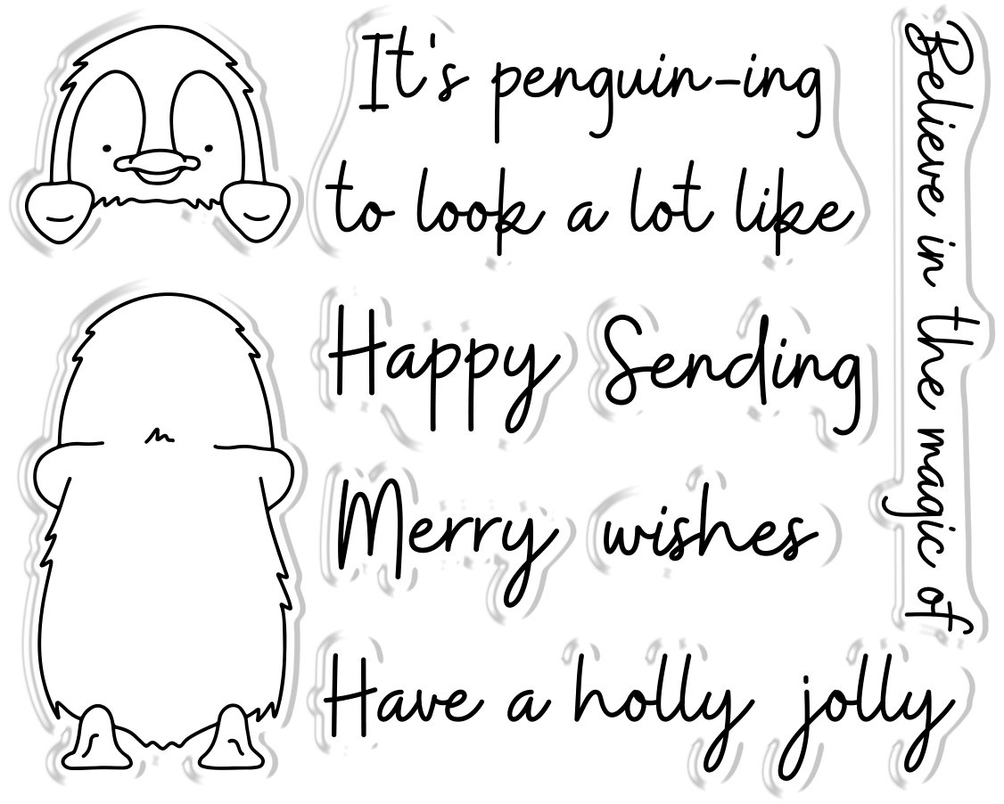 Gemini Peek-A-Boo Christmas Stamp & Die - Penguin
