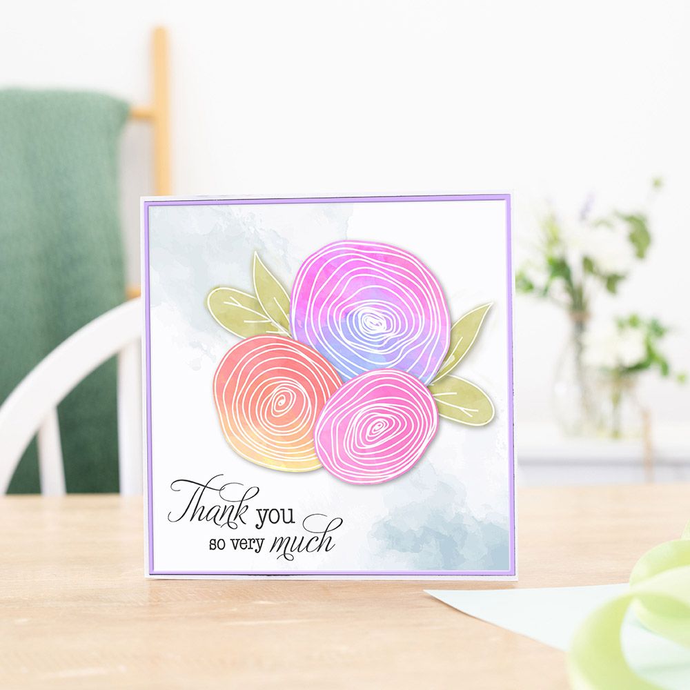 Clear Acrylic Stamp - Radiant Ranunculus - 9pc Set