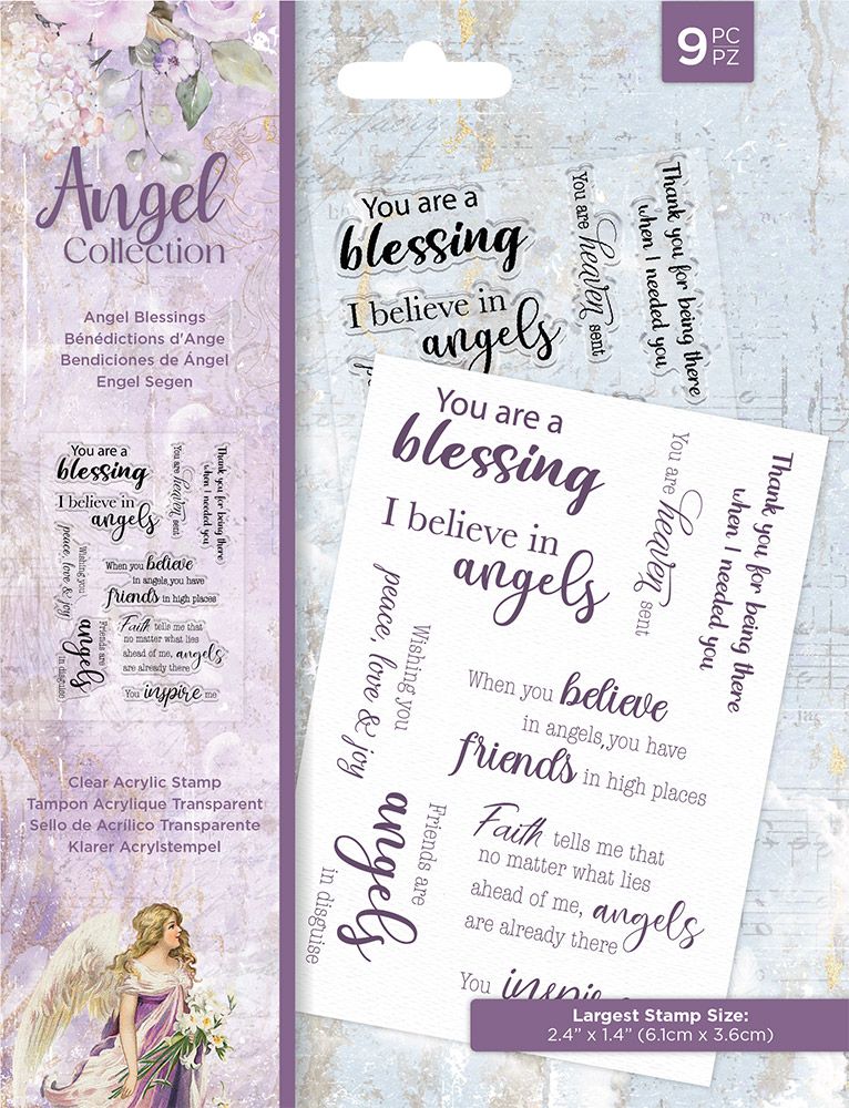 Angel Collection Clear Acrylic Stamp Set - Angel Blessings
