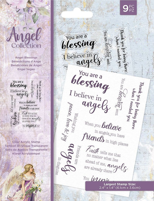 Angel Collection Clear Acrylic Stamp Set - Angel Blessings