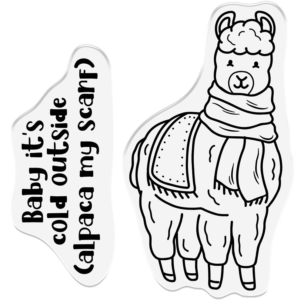 Crafters Companion Punny Christmas Photopolymer Stamp - Alpaca my Scarf